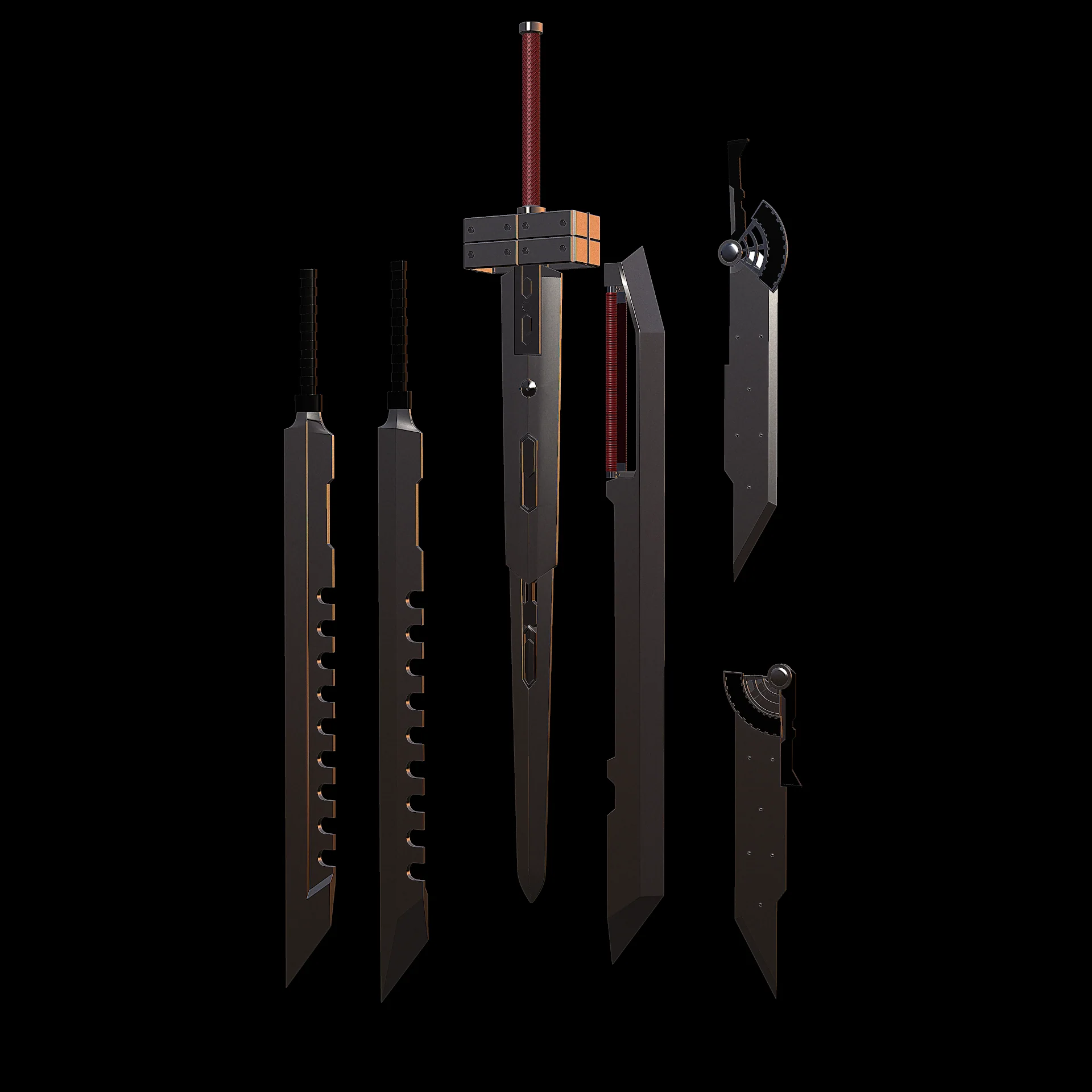 Cloud Strife Fusion Swords STL - Image 4