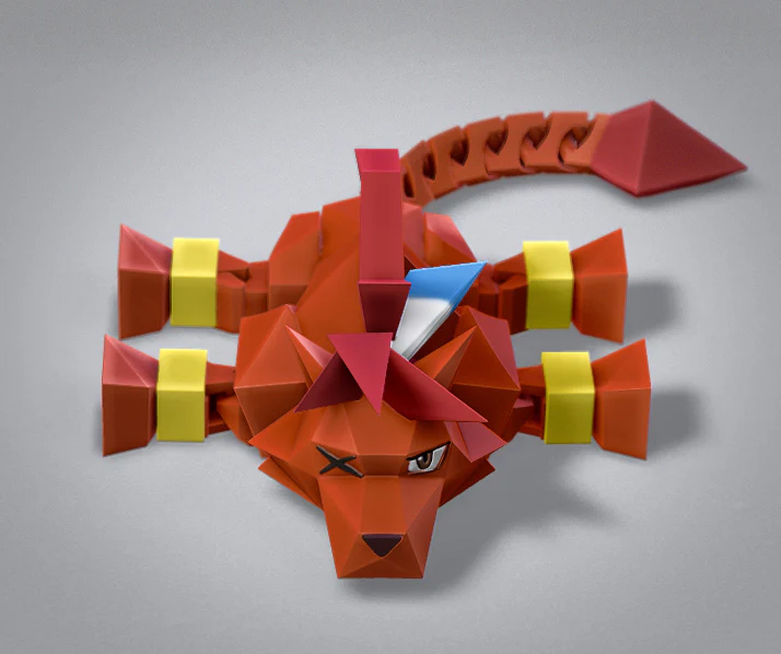 Low Poly Flexi Red XIII - Image 2