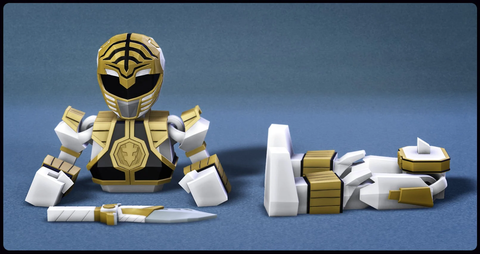 Low Poly Flexi White Ranger - Image 2