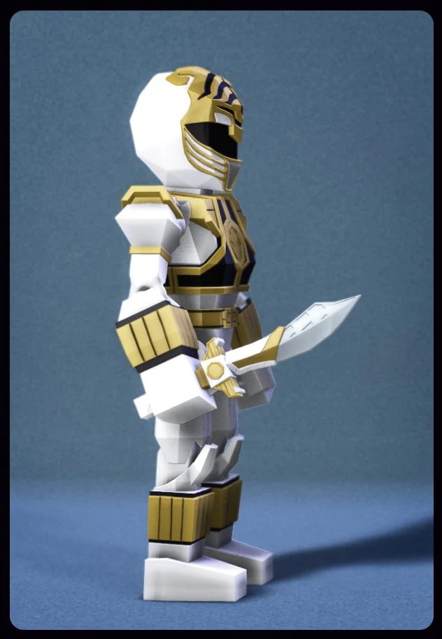 Low Poly Flexi White Ranger - Image 3
