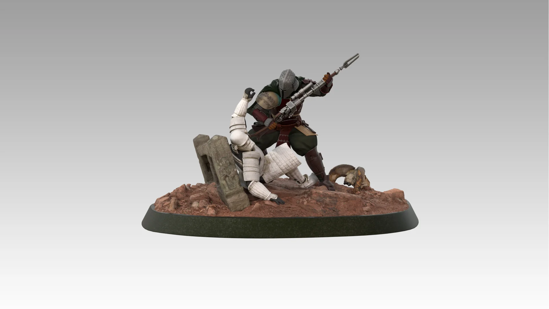 Mandalorian Samurai Statue STL - Image 7