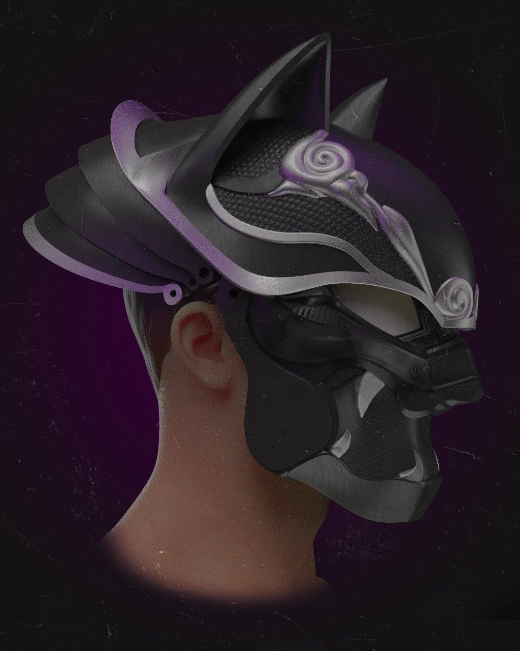 Shinobi Black Panther Helmet STL - Image 3