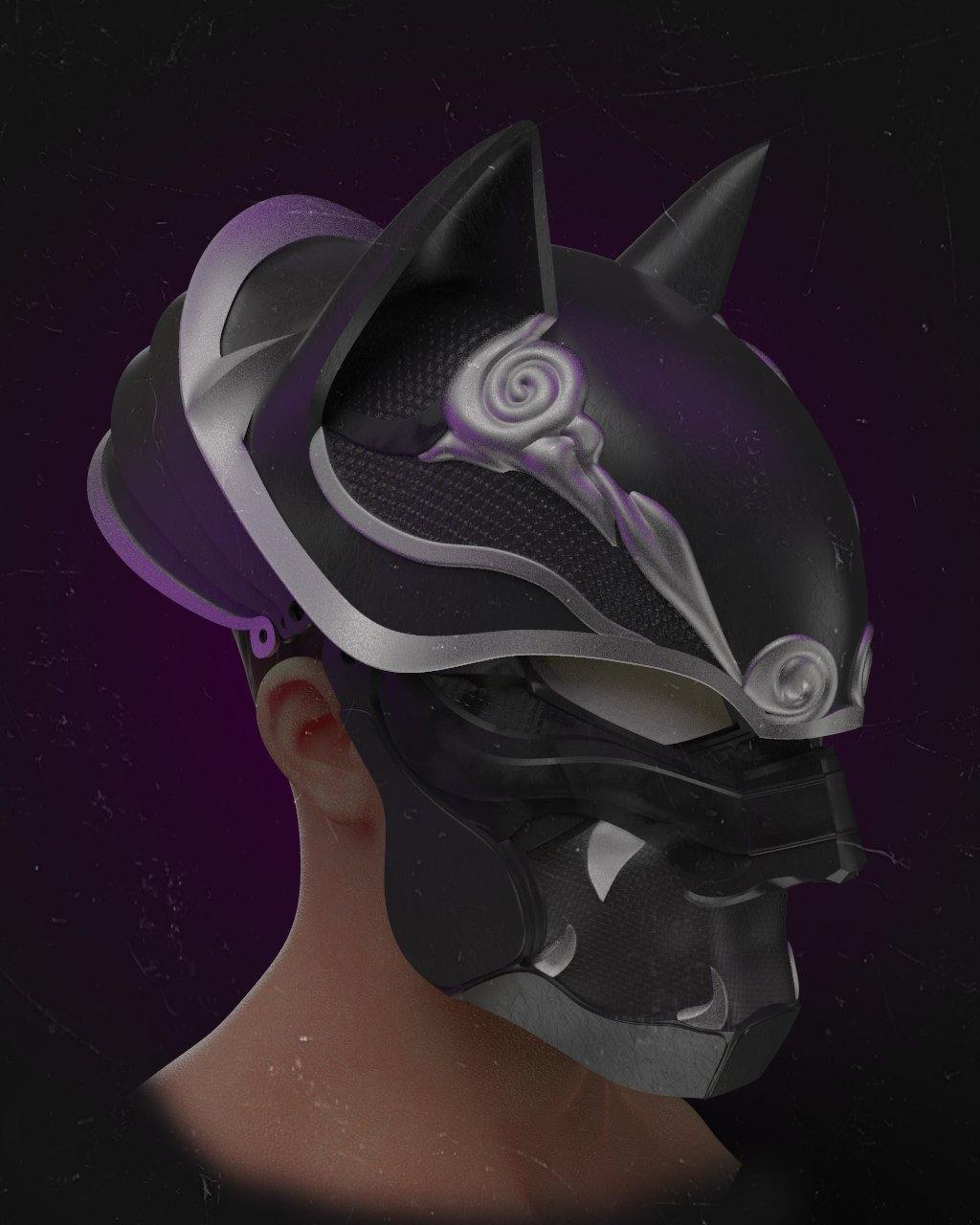Shinobi Black Panther Helmet STL - Image 4