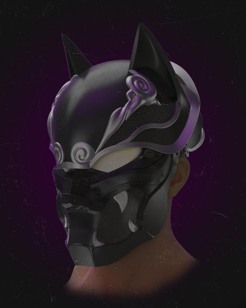 Shinobi Black Panther Helmet STL - Image 5