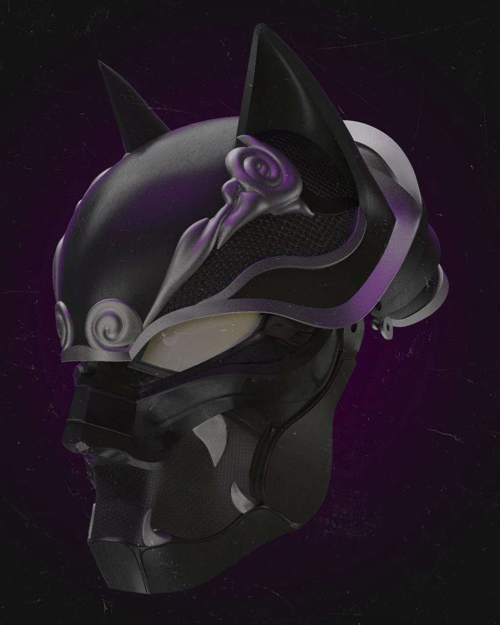 Shinobi Black Panther Helmet STL - Image 8